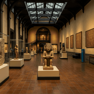 Sala interior del Museo Nacional de las Culturas del Mundo en Ciudad de México